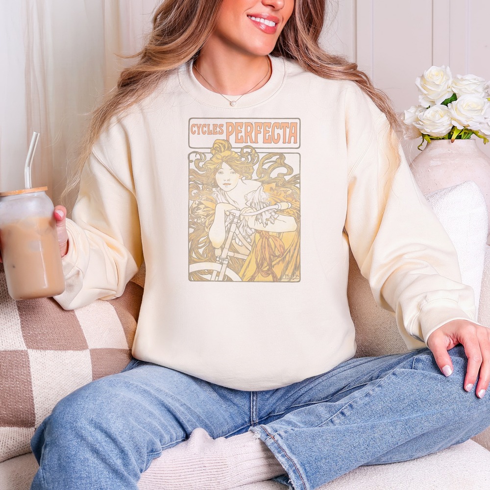 Cycles Perfecta Woman Riding Through Paris Sweatshirt
